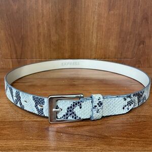 Snake Print Genuine Leather Belt